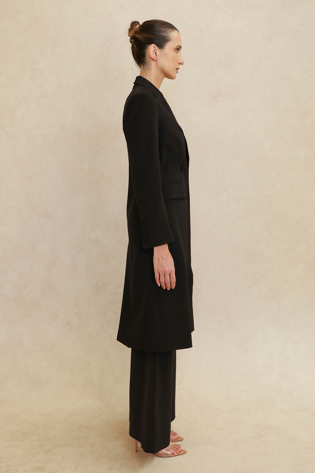 Elva Double Breasted Crepe Coat