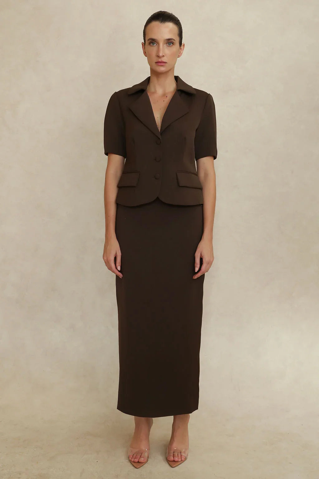 Monica Barrel Sleeve Suiting Jacket