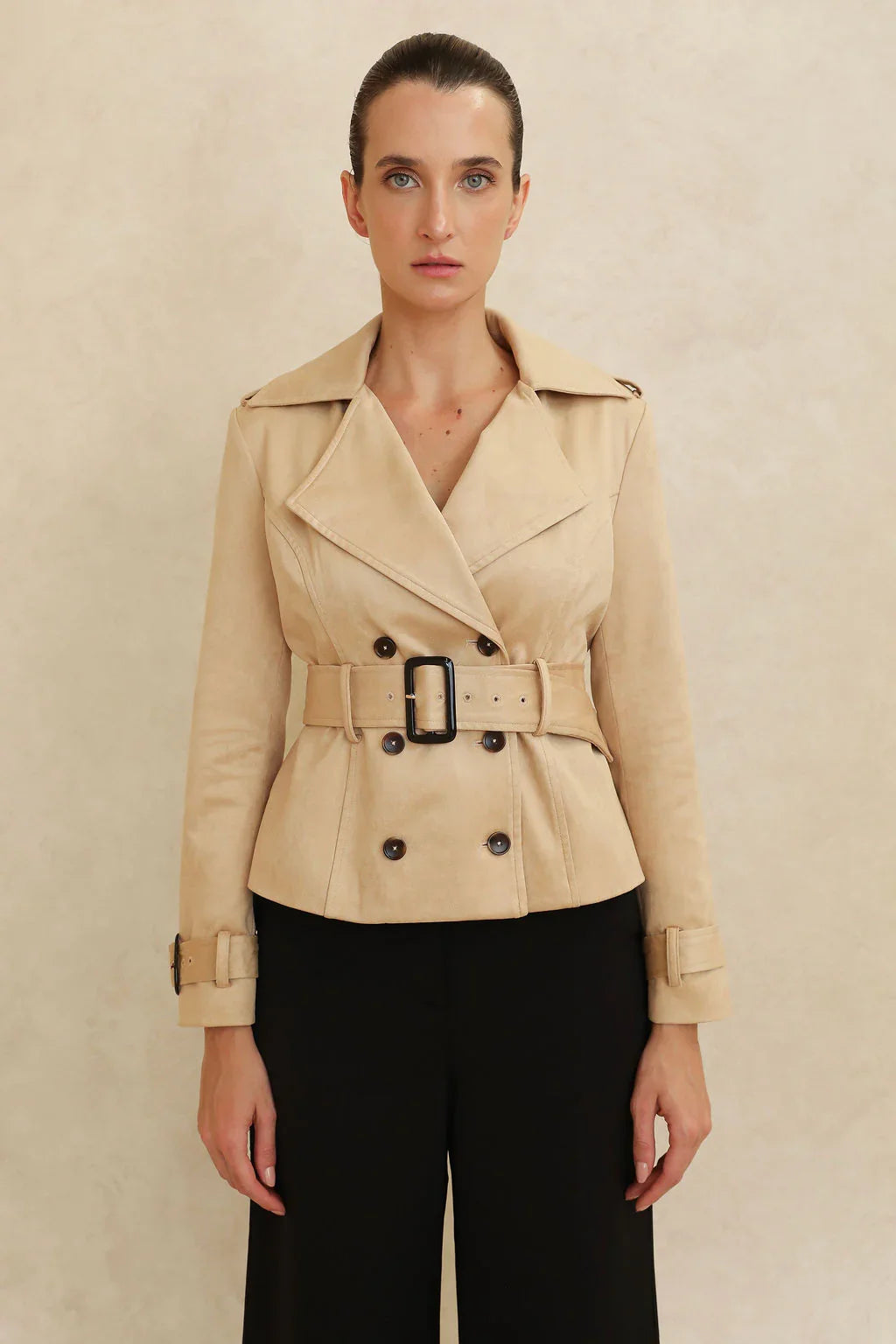 Torri Suede Short Trench Jacket