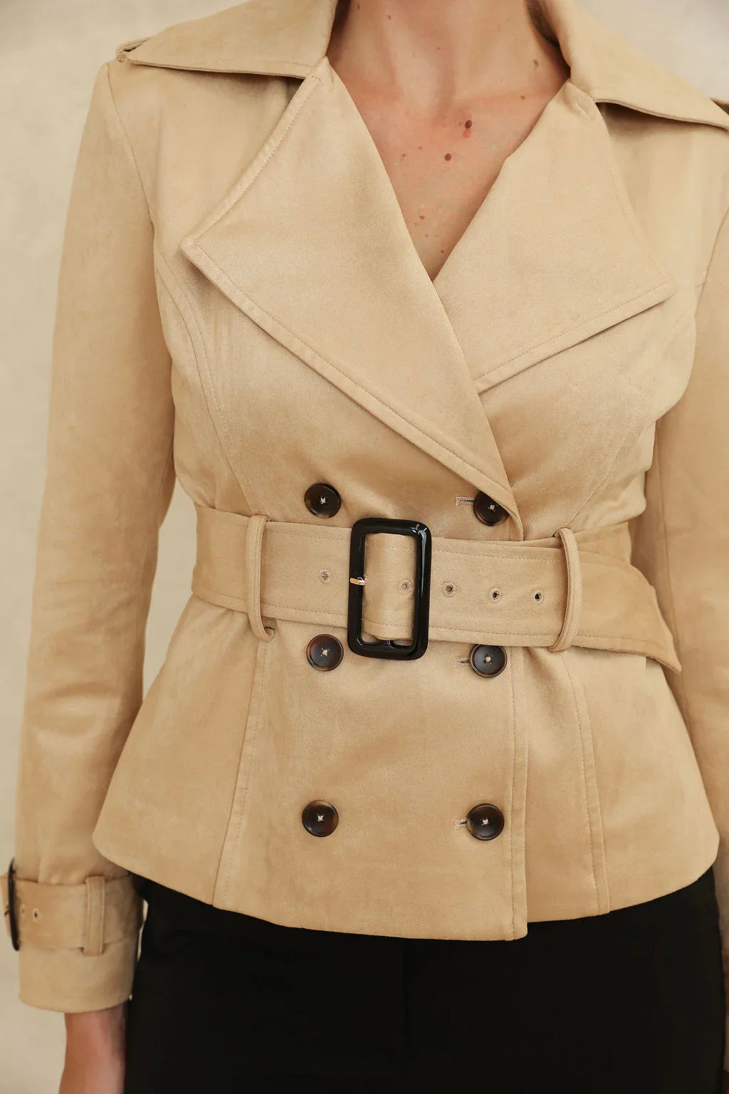 Torri Suede Short Trench Jacket